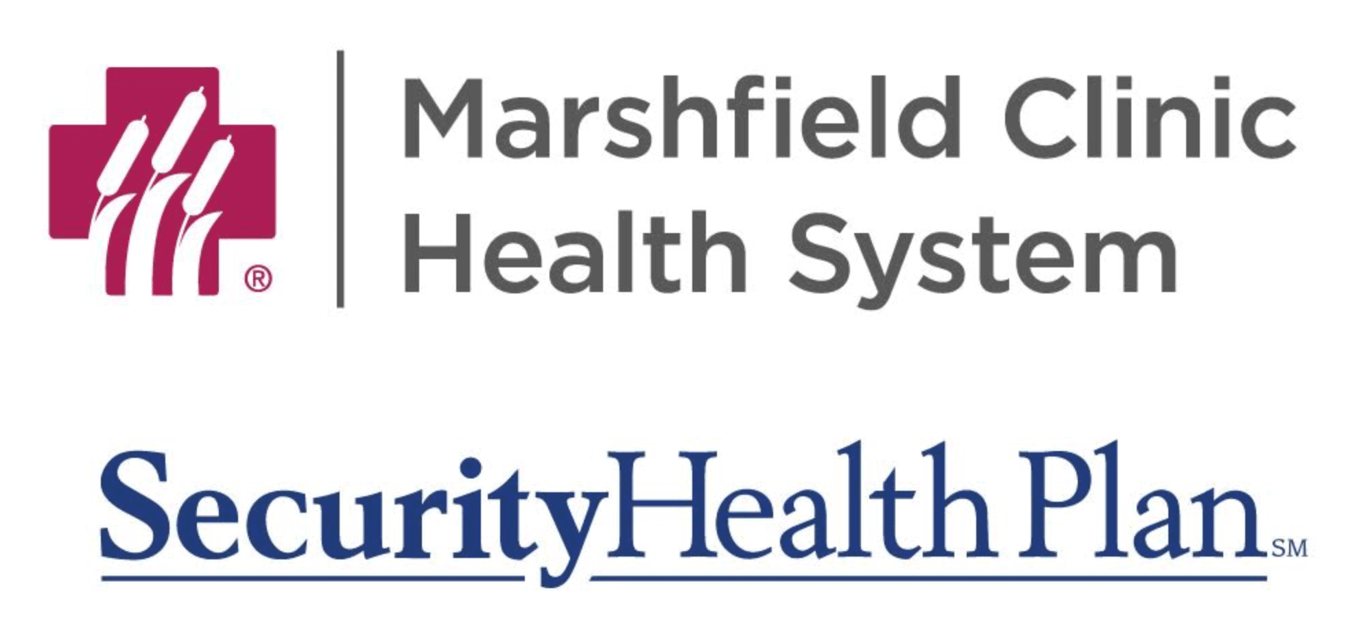 Logos for Marshfield Clinic Health System and Security Health Plan.